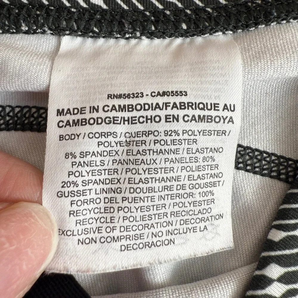 Nike Dri Fit Medium Running Cropped Leggings‎ Black White Patterned Women's
